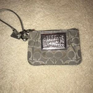 Silver & Grey Coach Wristlet